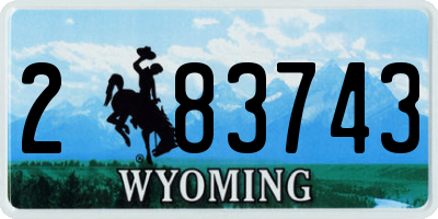 WY license plate 283743