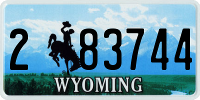 WY license plate 283744