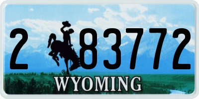 WY license plate 283772