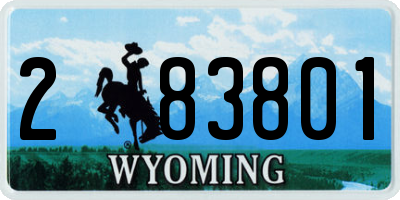 WY license plate 283801