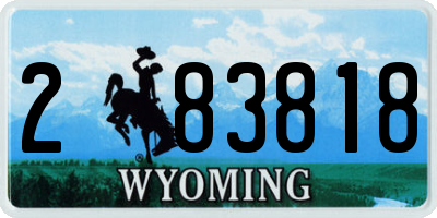 WY license plate 283818