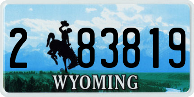 WY license plate 283819