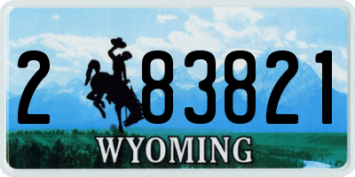 WY license plate 283821