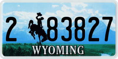 WY license plate 283827