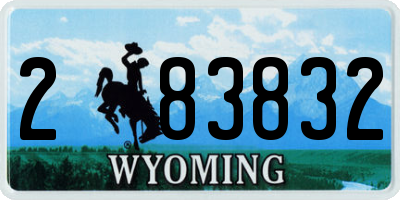 WY license plate 283832