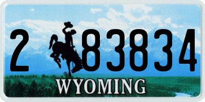 WY license plate 283834
