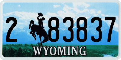WY license plate 283837