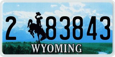 WY license plate 283843
