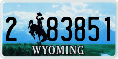 WY license plate 283851
