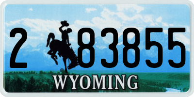 WY license plate 283855