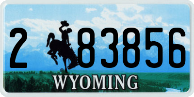 WY license plate 283856