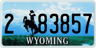 WY license plate 283857