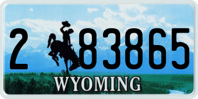 WY license plate 283865