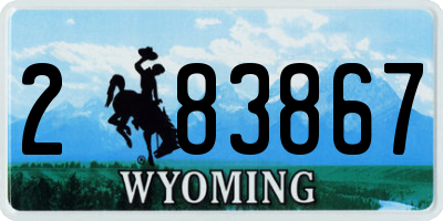 WY license plate 283867