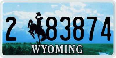WY license plate 283874