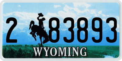 WY license plate 283893