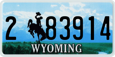 WY license plate 283914