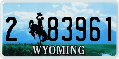 WY license plate 283961