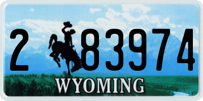 WY license plate 283974