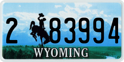 WY license plate 283994