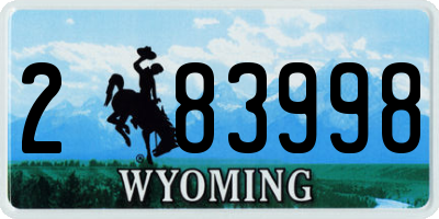 WY license plate 283998