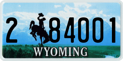 WY license plate 284001