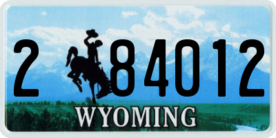 WY license plate 284012