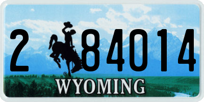 WY license plate 284014