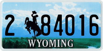 WY license plate 284016