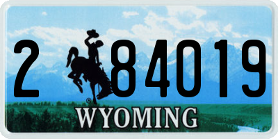 WY license plate 284019