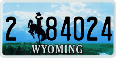 WY license plate 284024