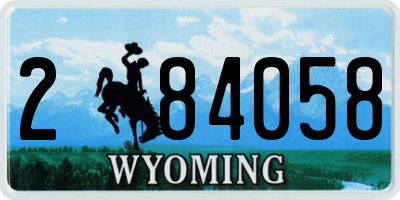 WY license plate 284058