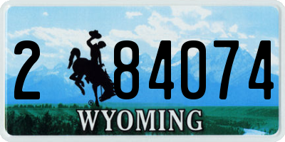 WY license plate 284074