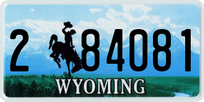 WY license plate 284081