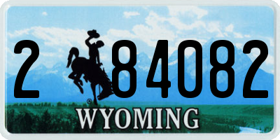 WY license plate 284082