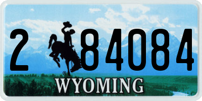WY license plate 284084