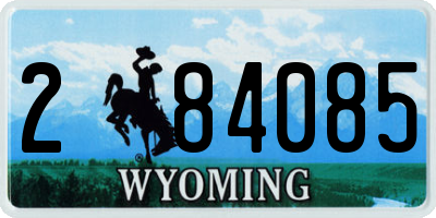 WY license plate 284085