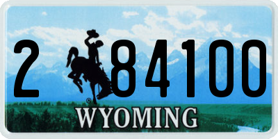 WY license plate 284100