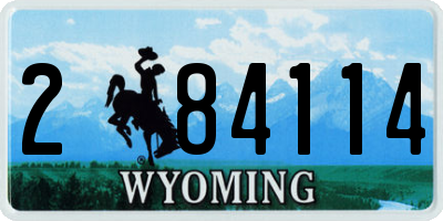 WY license plate 284114