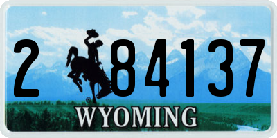WY license plate 284137