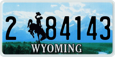 WY license plate 284143