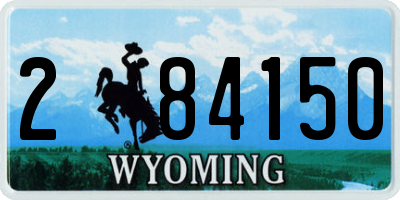 WY license plate 284150