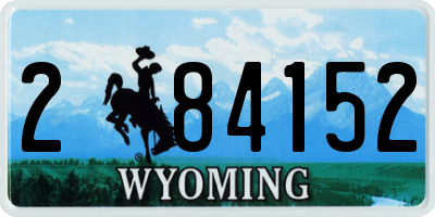 WY license plate 284152