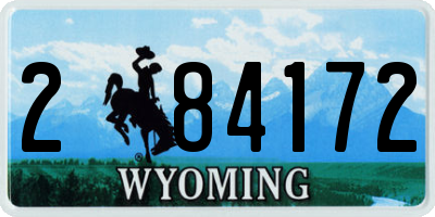 WY license plate 284172