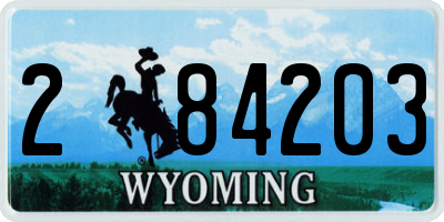 WY license plate 284203