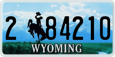 WY license plate 284210