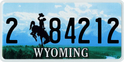 WY license plate 284212