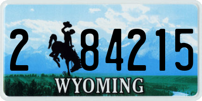 WY license plate 284215