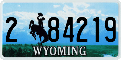 WY license plate 284219