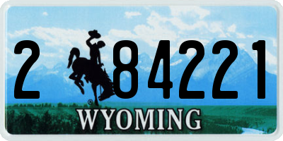WY license plate 284221